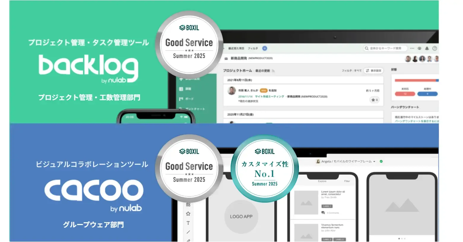 Backlog and Cacoo Win "Good Service" Awards at BOXIL SaaS AWARD Summer 2025